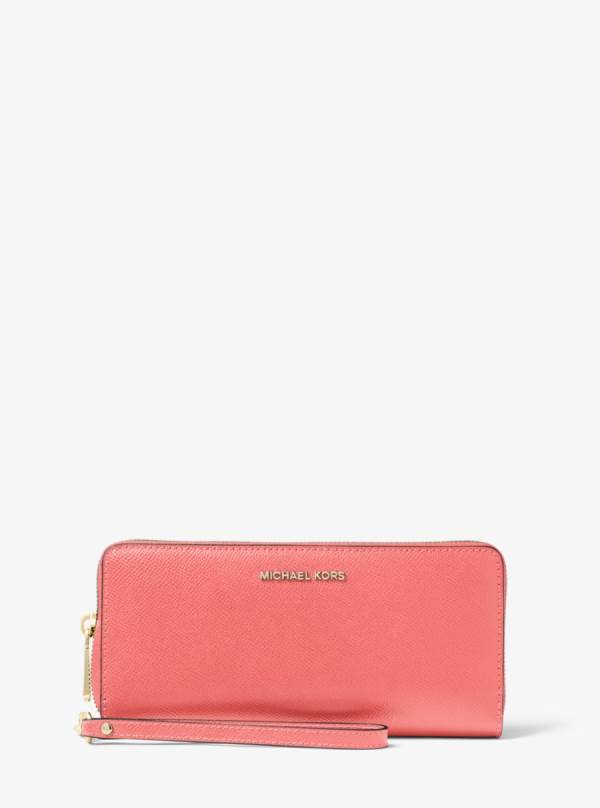 Damske Penazenky Michael Kors Leather Continental Wristlet Ruzove Nachový - Doplnky Michael Kors Lacne | IZPVA-8254